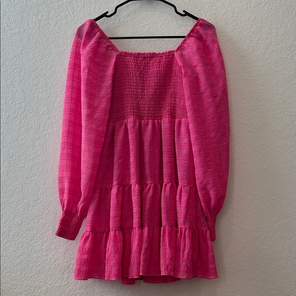 Urban Outfitters Vibrant Pink Long Sleeve Dress - Picture 6 of 8